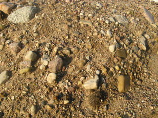Sand and stones in the sun.