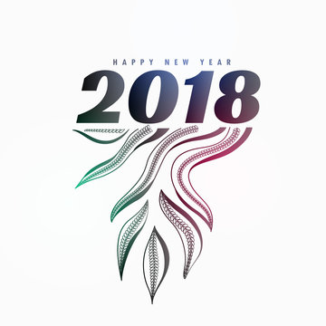 2018 new year poster design with organic style design element