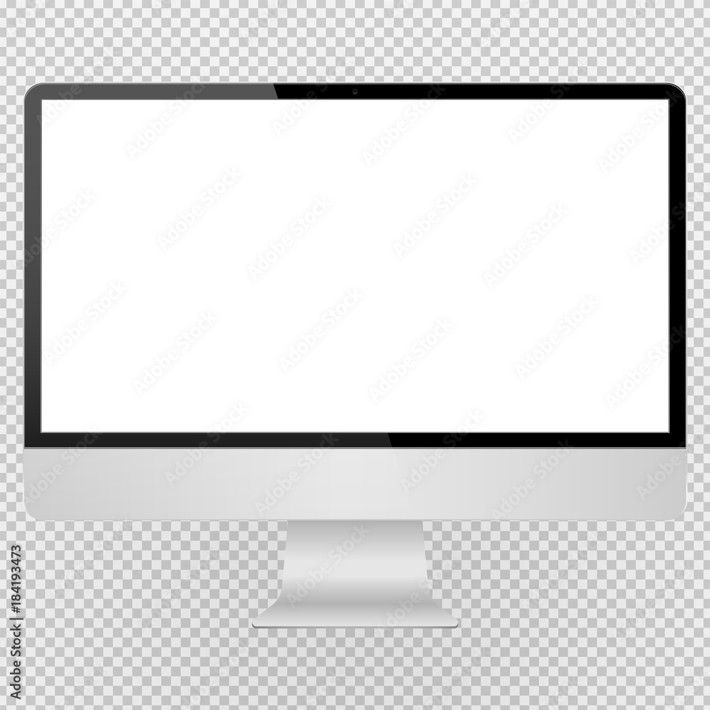 Leinwandbilder computer display isolated on transparancy background. layers are orderly and easily ediable.