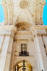 Architectural Details Of Rua Augusta Arch Built in 1755 In Lisbon City Of Portugal