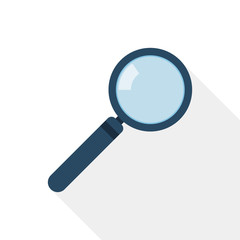 Magnifier icon. Vector illustration.