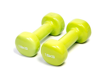 The dumbbells isolated on a white background