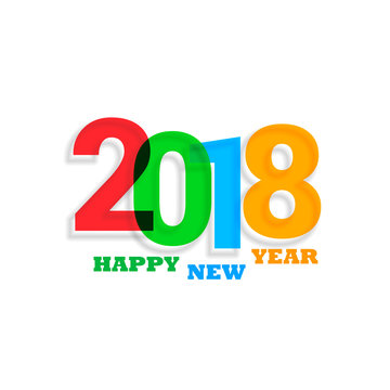 colorful 2018 text new year background