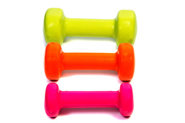The dumbbells isolated on a white background