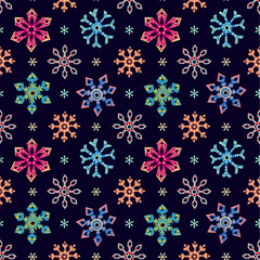 snowflake seamless pattern. vector illustration