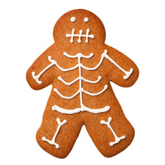 Halloween Skeleton Cookie Isolated on White Background