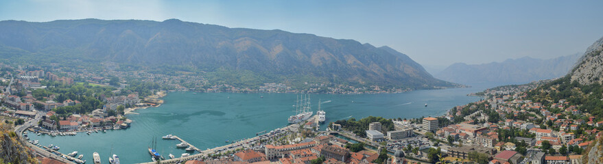 Fototapeta na wymiar Kotor, Boka of Kotor, Montenegro, panoramic view