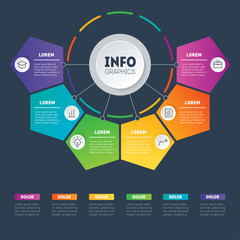 Part of the report with icons set. Vector infographic of technology or education process. Business concept with 6 options. Web Template of a pyramidal chart, diagram or presentation.