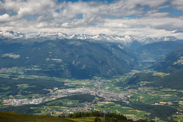 Naklejka premium south Tyrol Alps wiev on Italian town Bruneck
