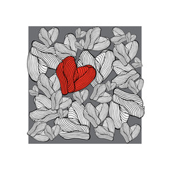 Heart hand drawn on gray background . Vector illustration. - 184202075