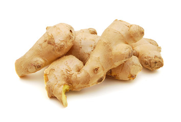 fresh ginger on a white background