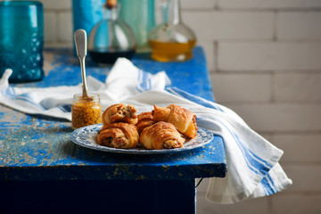 sausage cream cheese crescents.selective focus