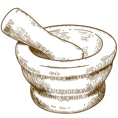 engraving illustration of mortar