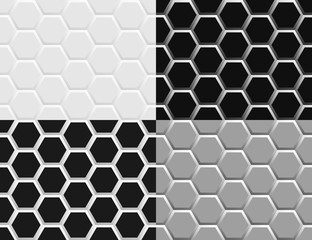 Seamless pattern of hexagons
