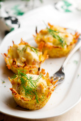 Potato and chicken cups..style rustic