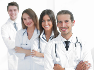 Fototapeta premium Team of doctors and nurses as colleagues in hospital
