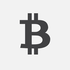 Bitcoin icon, vector sign, payment symbol, logo. Crypto currency, virtual electronik, internet money. Bitcoin embleme isolated on white. Cryptocurrency e-commerce concept. Flat design for web site.