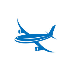 Airplane vector design element, logo, travel agency concept