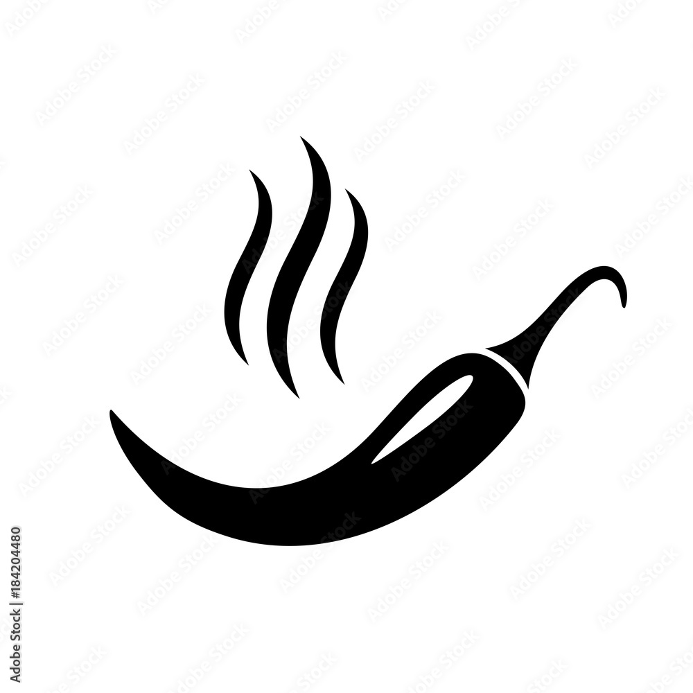 Wall mural hot spicy pepper vector icon