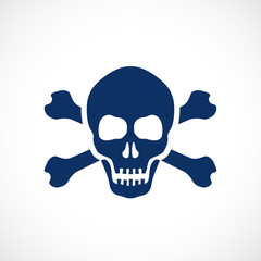 Human skull and bones danger symbol