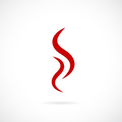 Obraz premium Red smoke steam icon