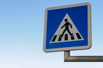 French zebra crossing road sign