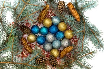 Christmas toys, are isolated on a white background.