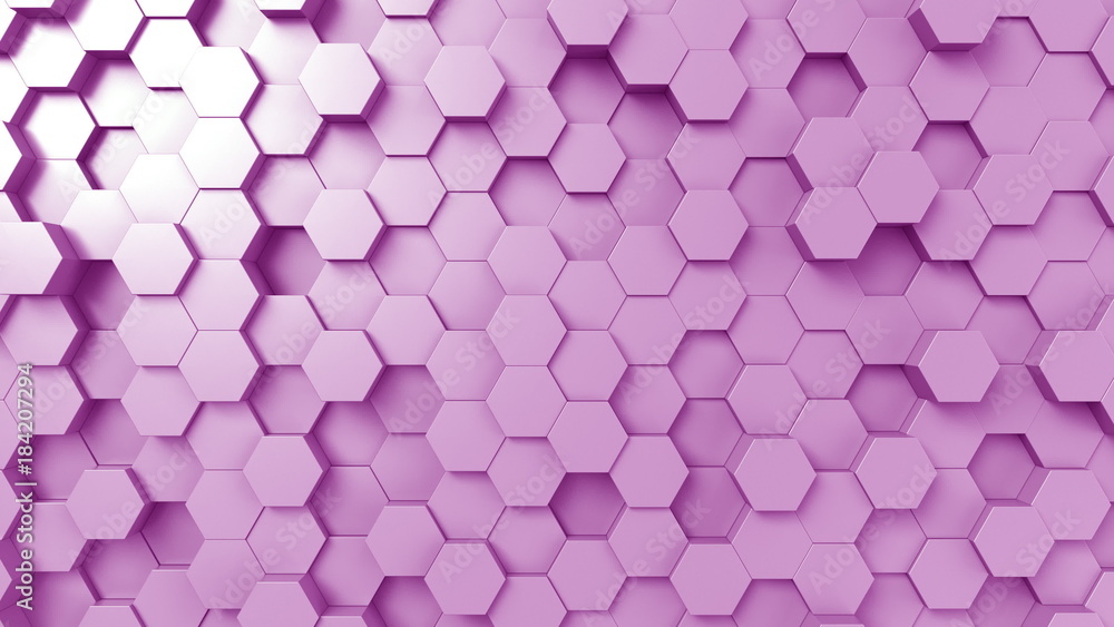 Poster purple hexagonal background, 3d rendering