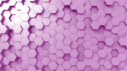 Purple hexagonal background, 3D rendering