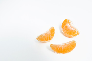 Deliciously refined tangerine on a white background