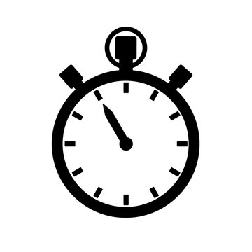 Stopwatch, timer or chronograph icon. Precise time measurement device. Vector Illustration