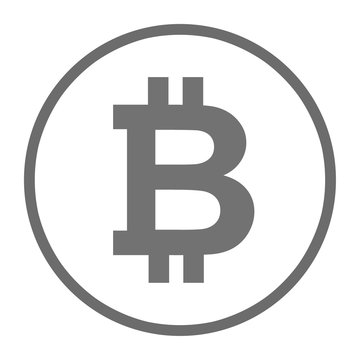Bitcoin symbol sign for digital currency.  Cryptocurrency to use for buttons or websites.  Security concept.  Golden gray bitcoin illustration.