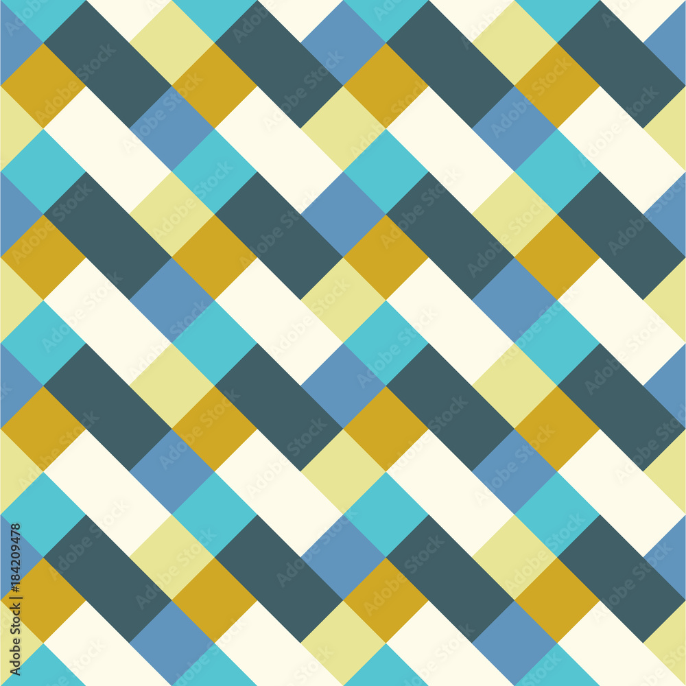 Poster vector pattern with geometric shapes, rhombus. seamless background with zigzag motif. multicolor ill