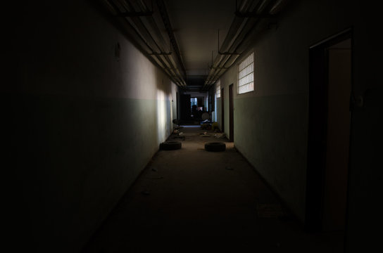 Hallway in abandoned hospital