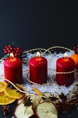 Fototapeta na wymiar Three Advent Candles
