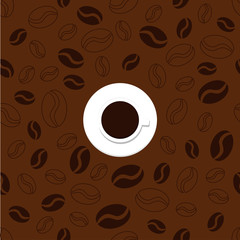 pattern with cup and coffee
