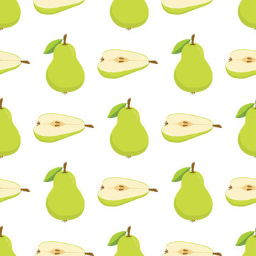pattern with green pears