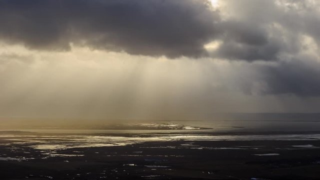 Iceland sundown godrays