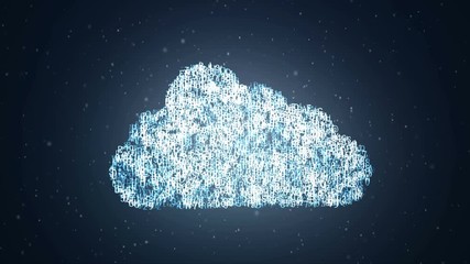 Cloud computing concept. icon appears from the letters of the alphabet