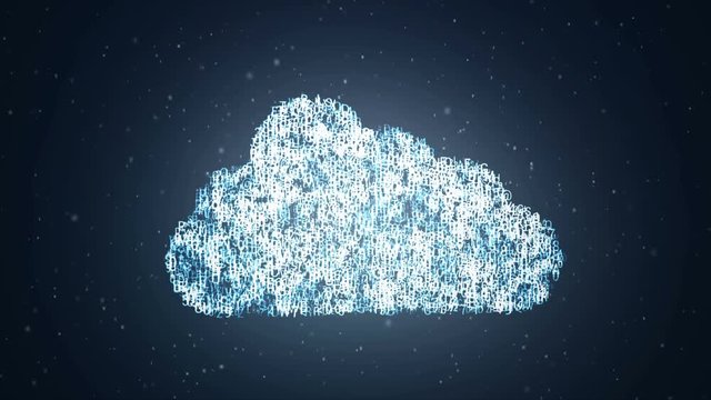 Cloud computing concept. icon appears from the letters of the alphabet