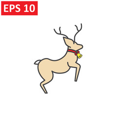christmas deer on white background vector
