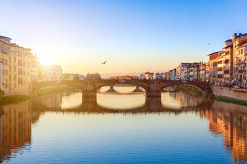 Fototapeta na wymiar St. Trinity Bridge in Florence, Italy