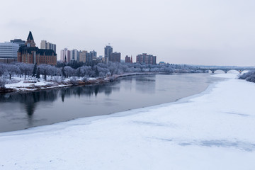 Downtown Saskatoon Along the South Saskatchewan River