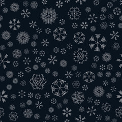 vector snowflakes seamless pattern