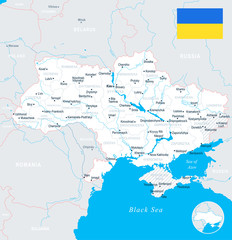 Ukraine Map - detailed vector illustration