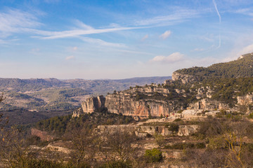 Great tall and beautiful mountains for climbing in a surreal place in Siurana, Spain.