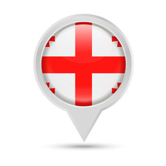 Fototapeta premium Georgia Flag Round Pin Vector Icon