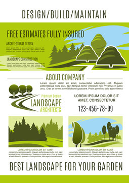Landscape design and gardening banner template