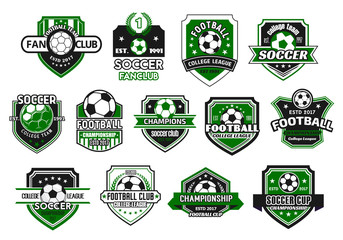 Soccer sport club and football team shield badge