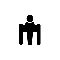 Man stand on front office icon. Strategy managment Icon. Premium quality graphic design. Signs, symbols collection, simple icon for websites, web design, mobile app
